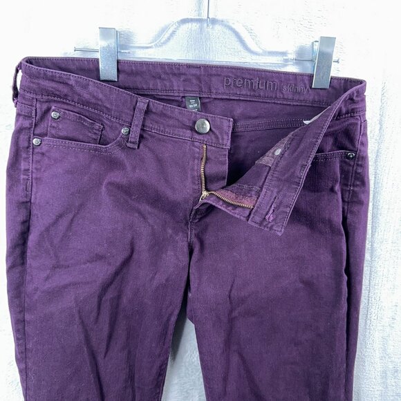 Gap Women's Premium Skinny Jeans Size 10/30 Mid Rise Denim Stretch Purple - Picture 4 of 11